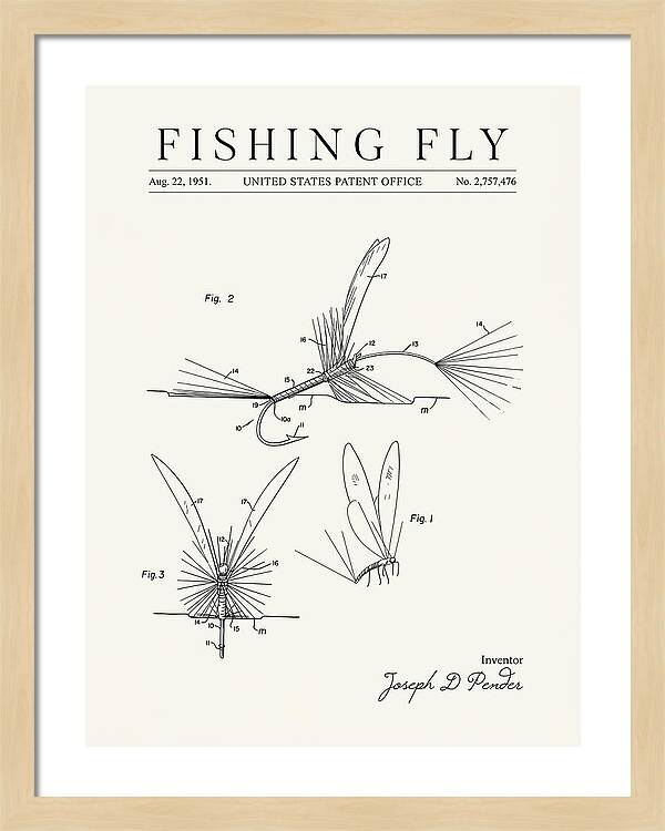 Fishing Fly Minimalist Patent Us2757476a