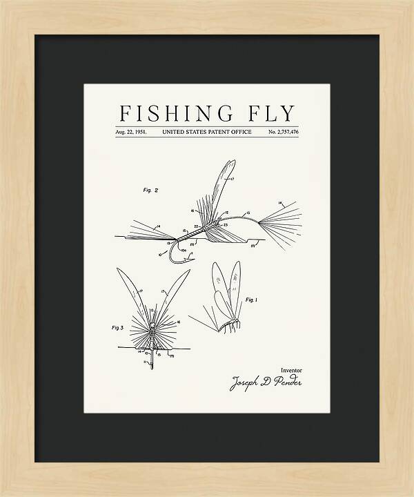 Fishing Fly Minimalist Patent Us2757476a