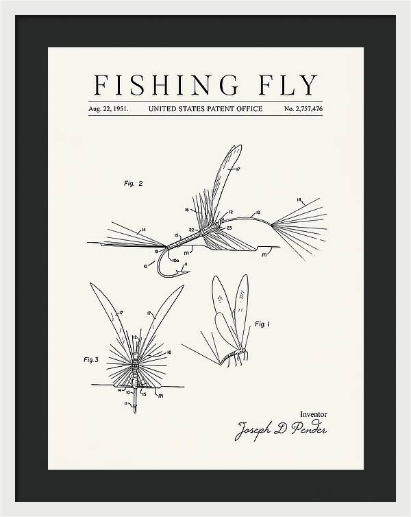 Fishing Fly Minimalist Patent Us2757476a