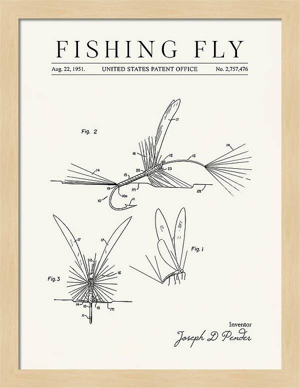 Fishing Fly Minimalist Patent Us2757476a