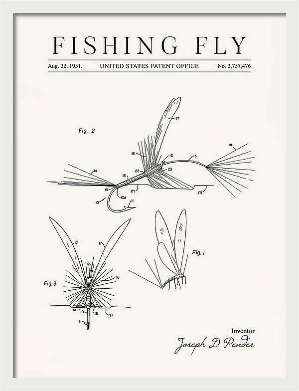 Fishing Fly Minimalist Patent Us2757476a