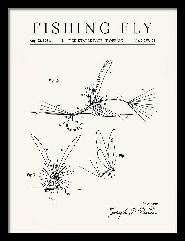 Fishing Fly Minimalist Patent Us2757476a