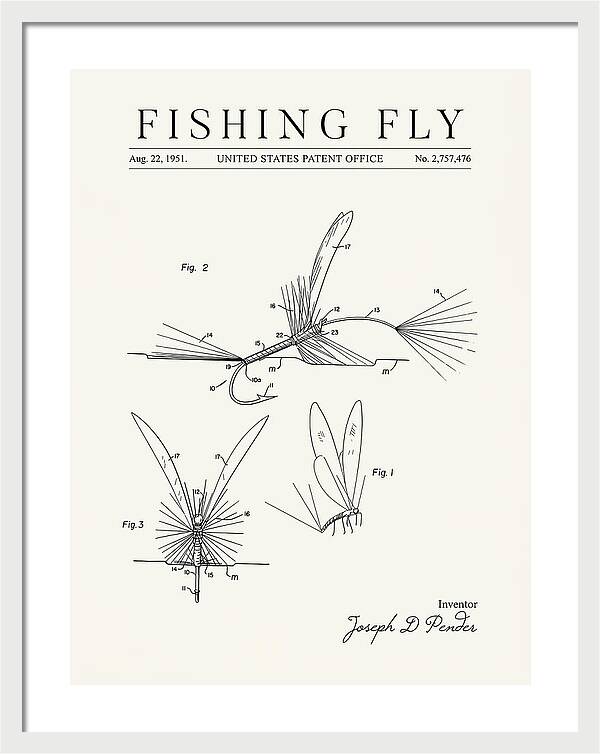 Fishing Fly Minimalist Patent Us2757476a