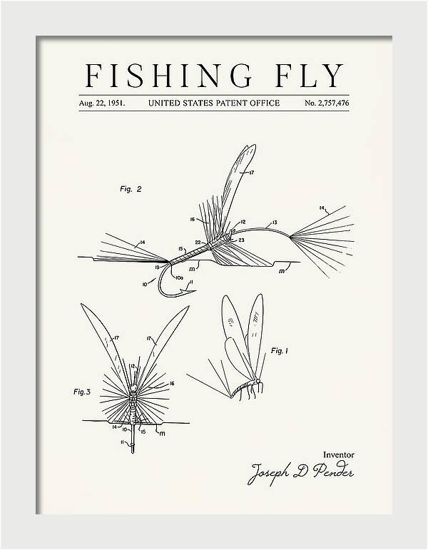 Fishing Fly Minimalist Patent Us2757476a