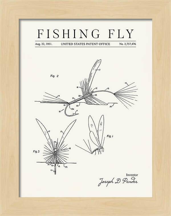 Fishing Fly Minimalist Patent Us2757476a