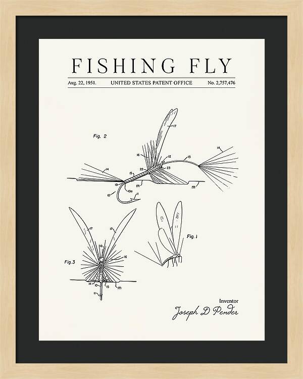 Fishing Fly Minimalist Patent Us2757476a