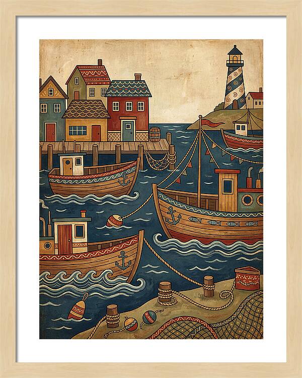 Fishing Harbor Scene