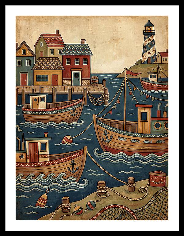 Fishing Harbor Scene