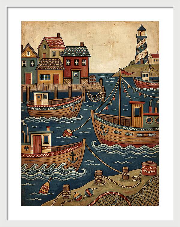 Fishing Harbor Scene