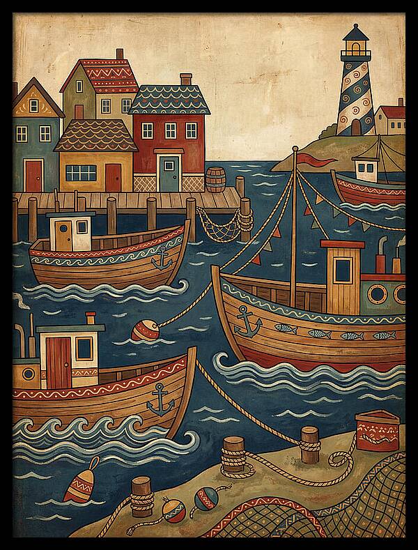 Fishing Harbor Scene