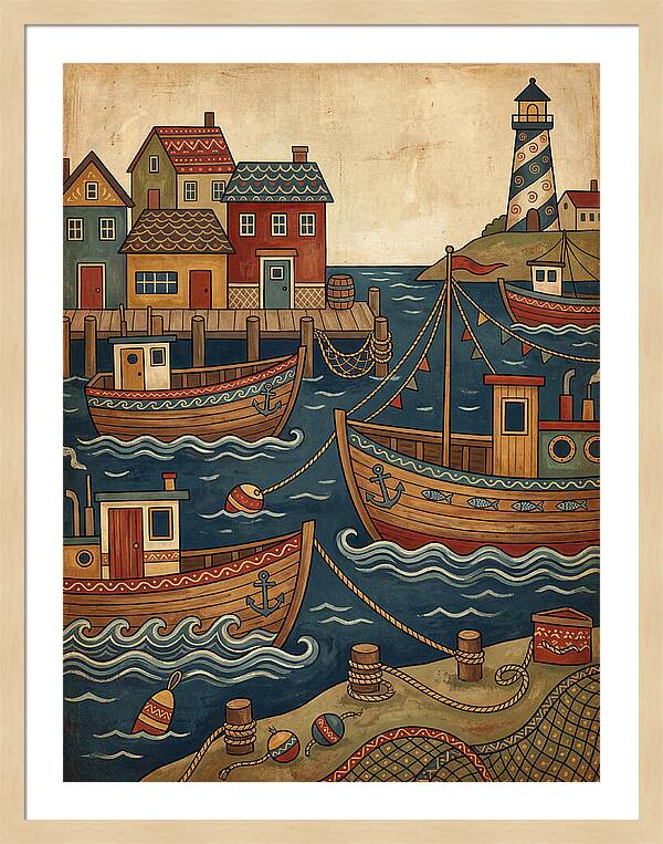 Fishing Harbor Scene