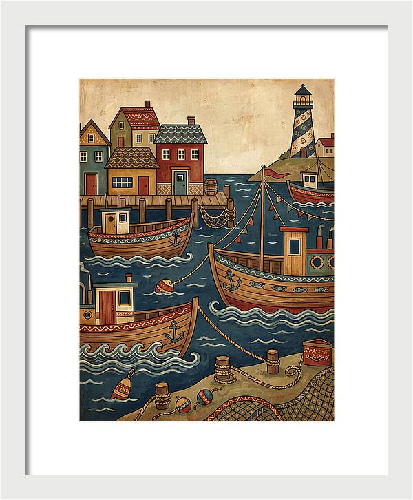 Fishing Harbor Scene