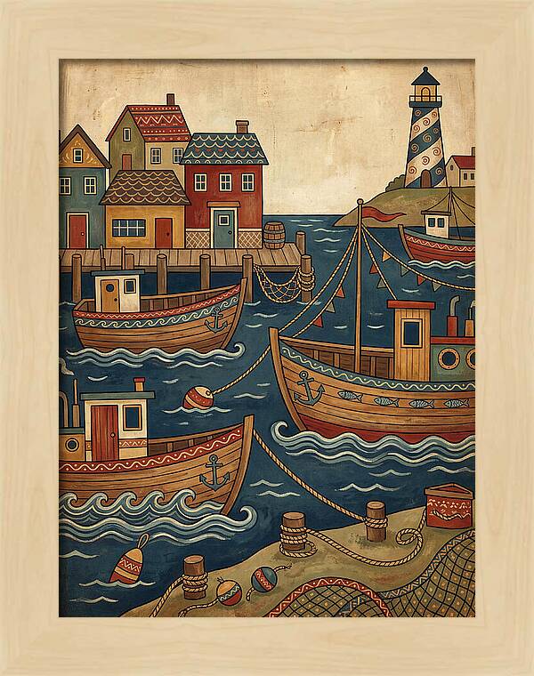 Fishing Harbor Scene