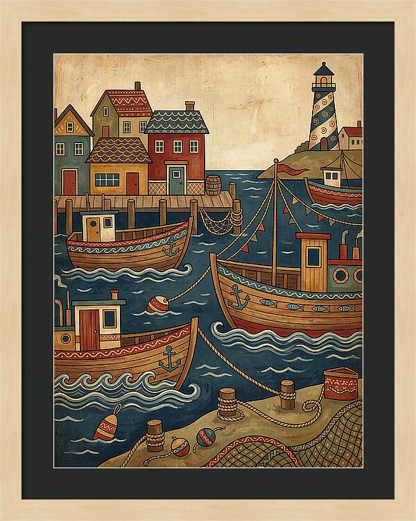 Fishing Harbor Scene
