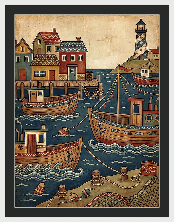 Fishing Harbor Scene
