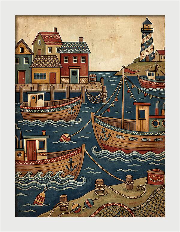 Fishing Harbor Scene