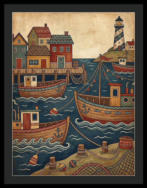Fishing Harbor Scene