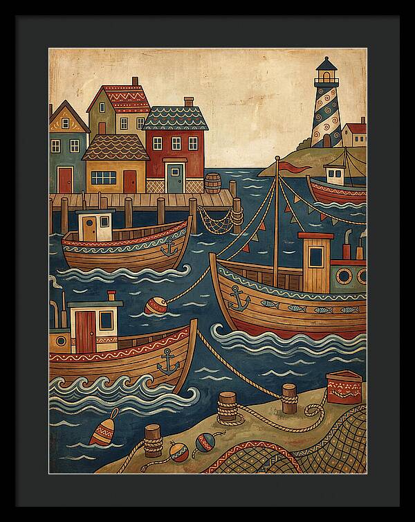 Fishing Harbor Scene