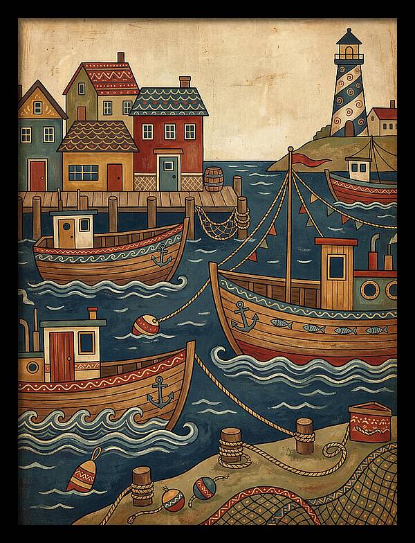 Fishing Harbor Scene