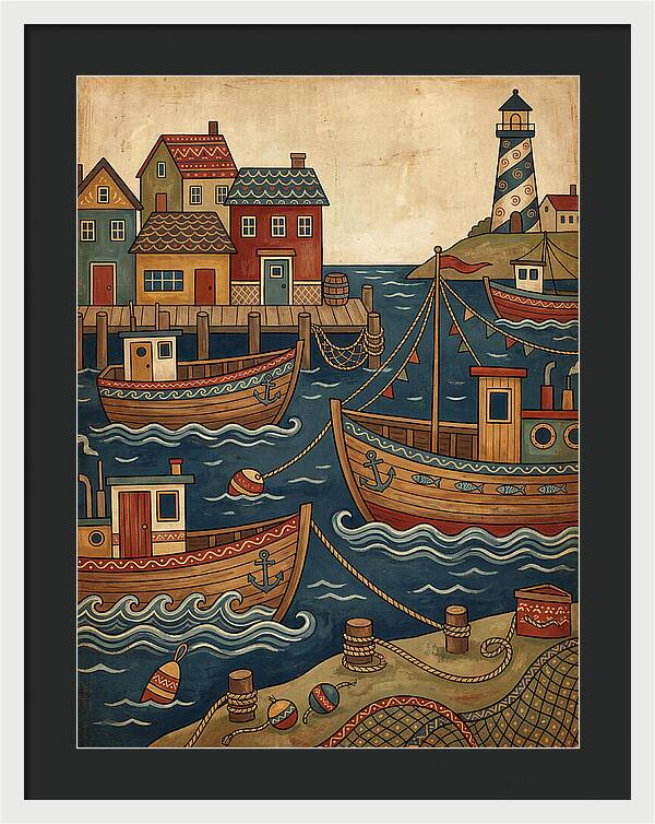 Fishing Harbor Scene