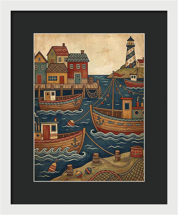 Fishing Harbor Scene
