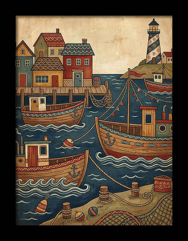 Fishing Harbor Scene