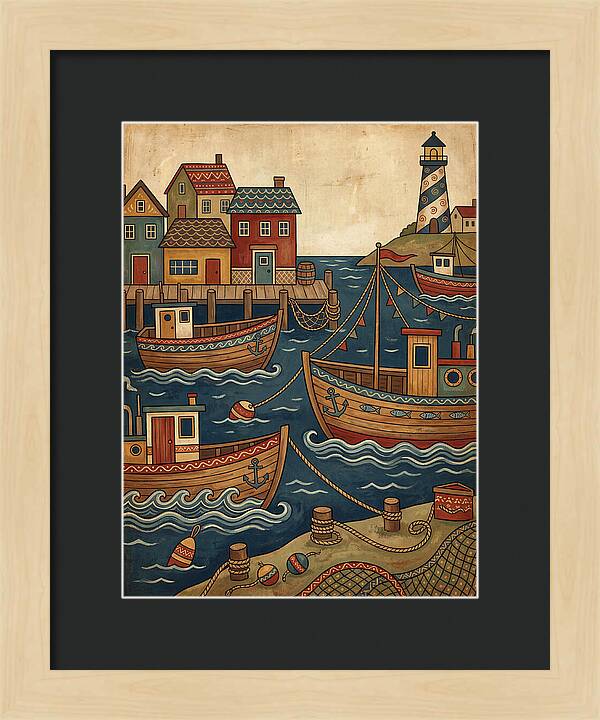 Fishing Harbor Scene