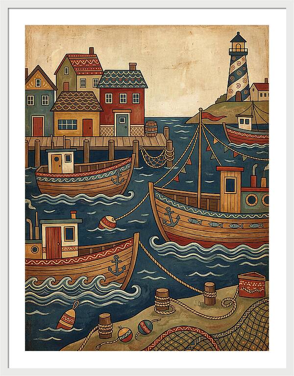Fishing Harbor Scene