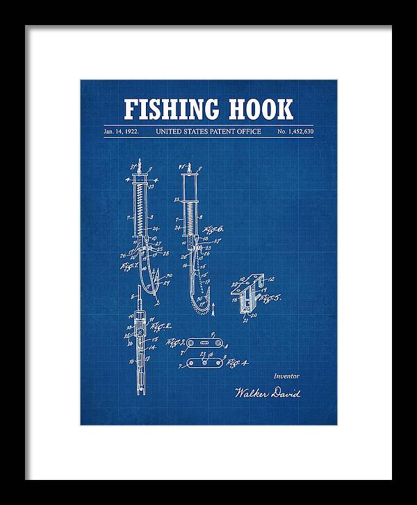 Fishing Hook Blueprint Patent Us1452630a