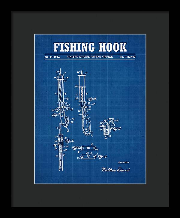 Fishing Hook Blueprint Patent Us1452630a