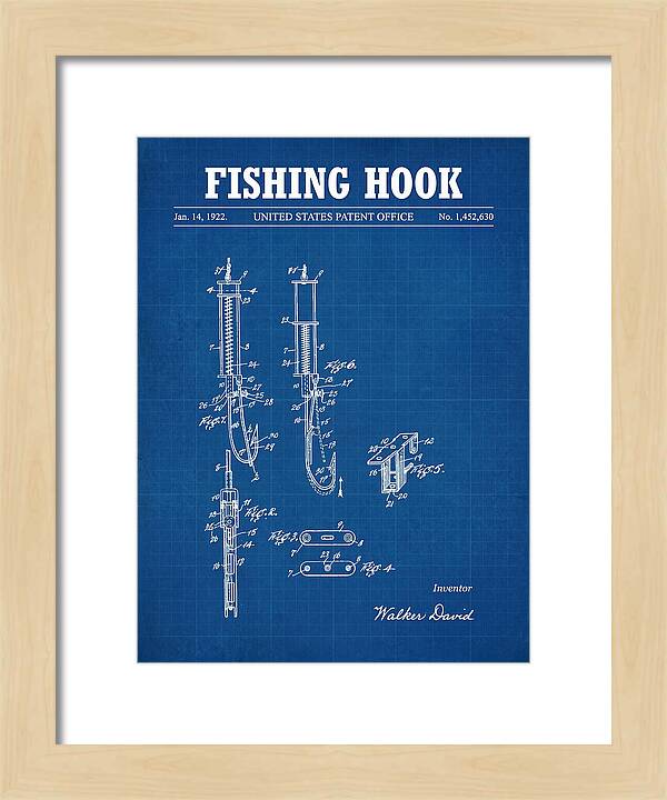 Fishing Hook Blueprint Patent Us1452630a
