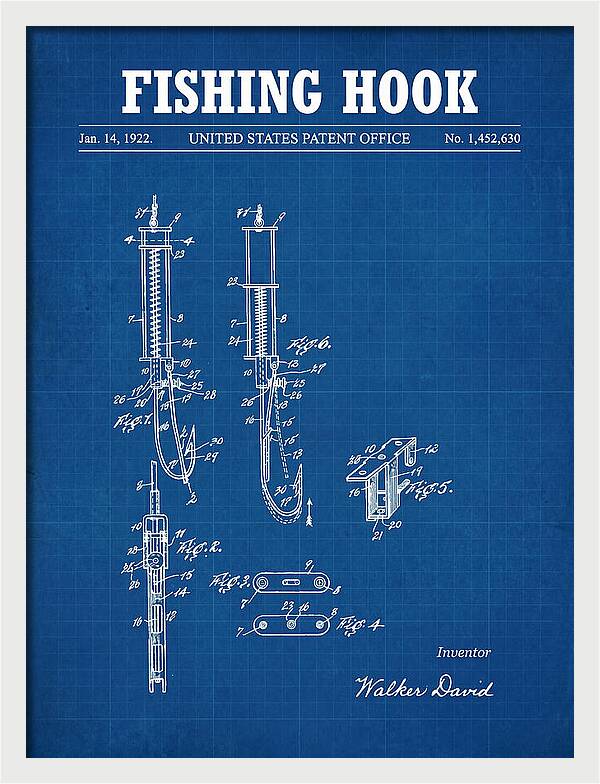 Fishing Hook Blueprint Patent Us1452630a