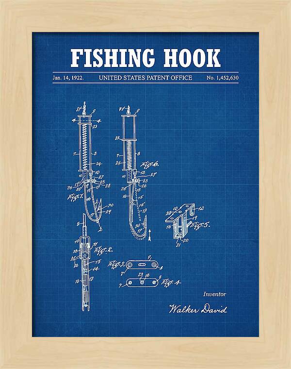 Fishing Hook Blueprint Patent Us1452630a