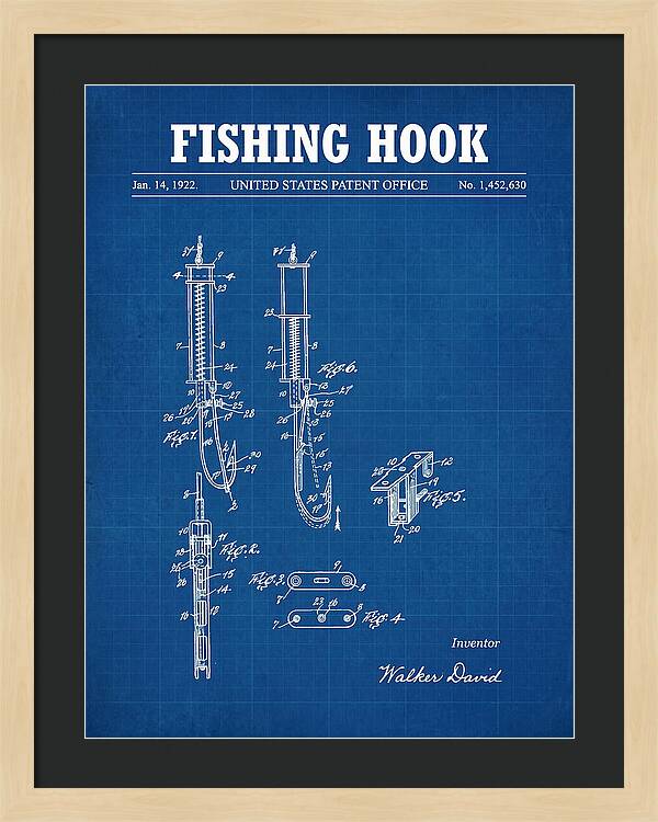 Fishing Hook Blueprint Patent Us1452630a
