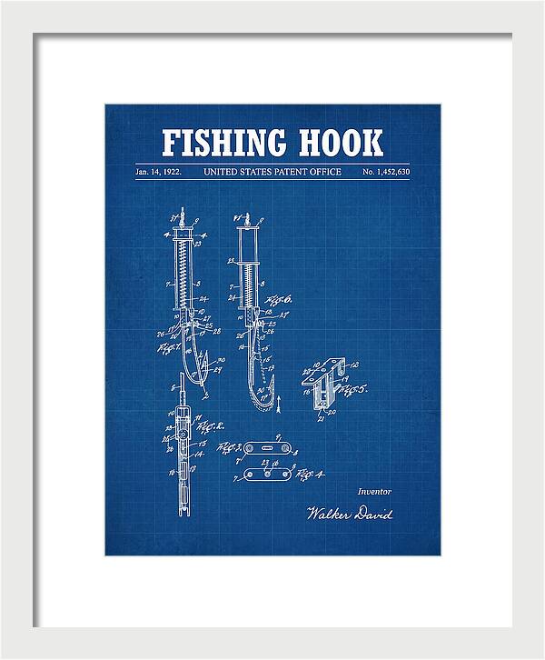Fishing Hook Blueprint Patent Us1452630a