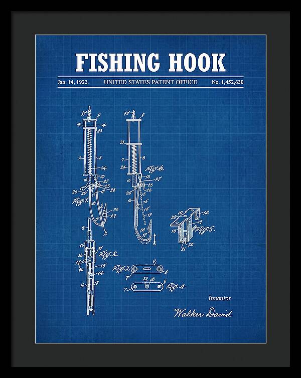 Fishing Hook Blueprint Patent Us1452630a