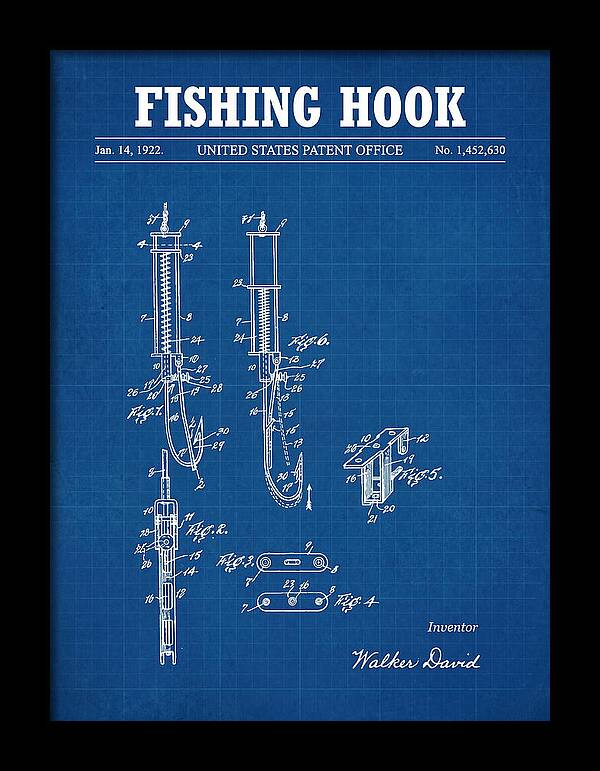 Fishing Hook Blueprint Patent Us1452630a