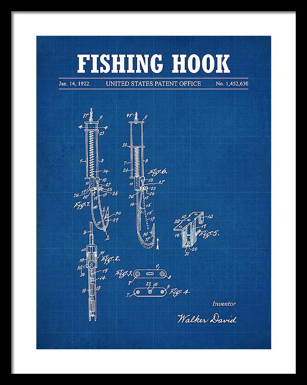 Fishing Hook Blueprint Patent Us1452630a