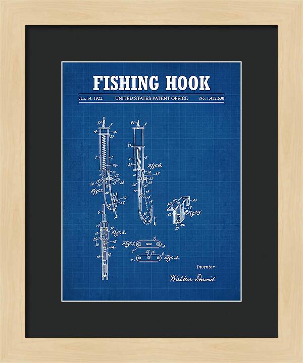 Fishing Hook Blueprint Patent Us1452630a