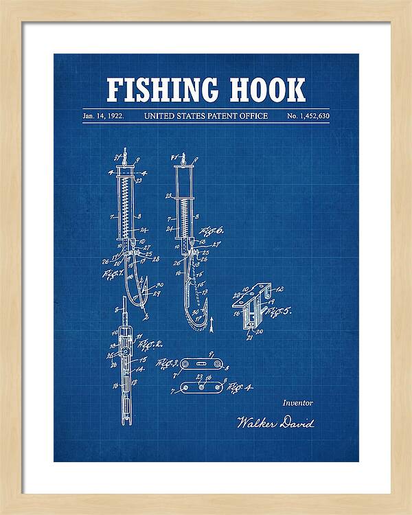 Fishing Hook Blueprint Patent Us1452630a