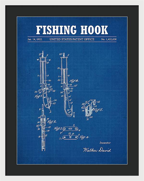 Fishing Hook Blueprint Patent Us1452630a