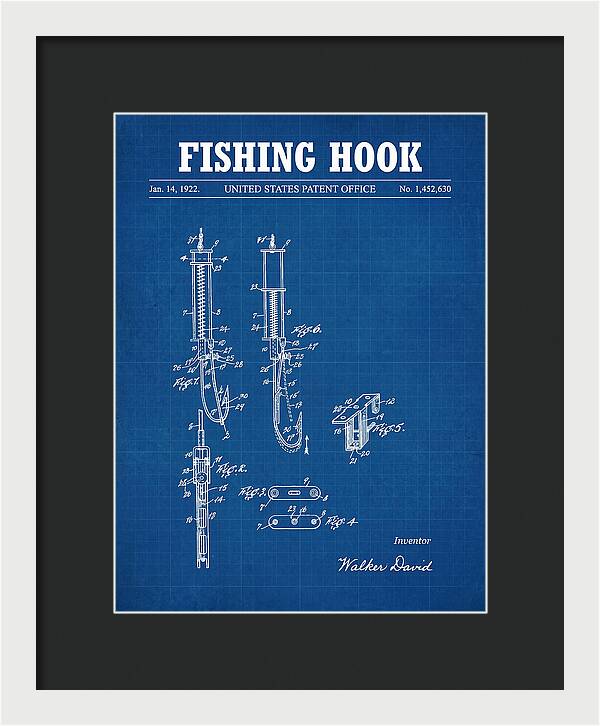 Fishing Hook Blueprint Patent Us1452630a