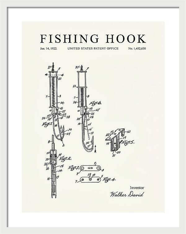Fishing Hook Minimalist Patent Us1452630a