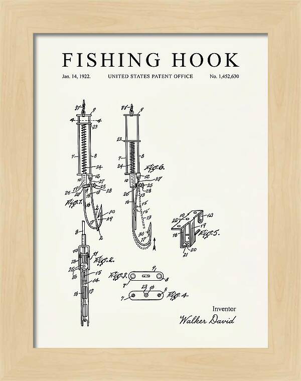Fishing Hook Minimalist Patent Us1452630a