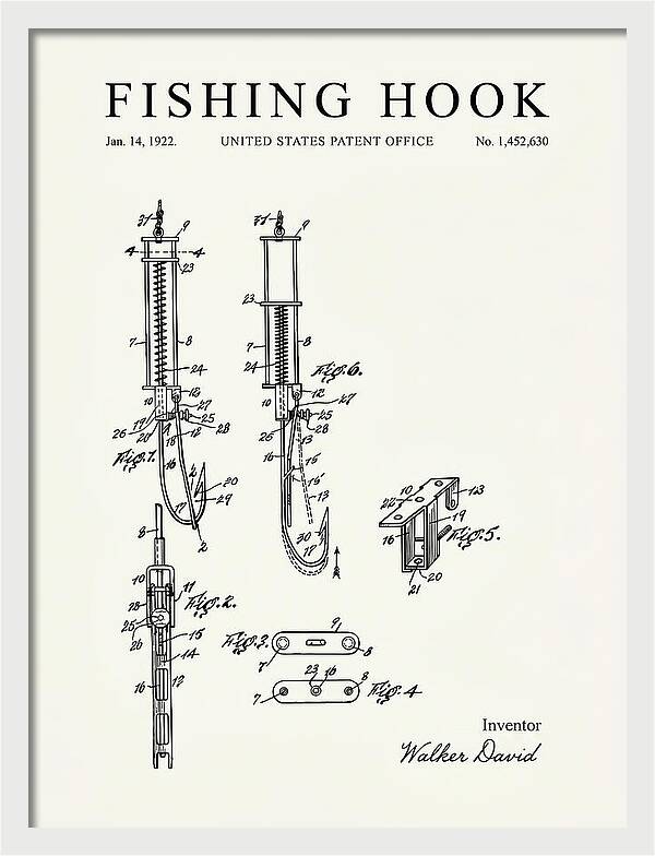 Fishing Hook Minimalist Patent Us1452630a