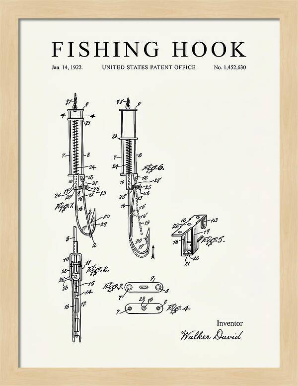 Fishing Hook Minimalist Patent Us1452630a