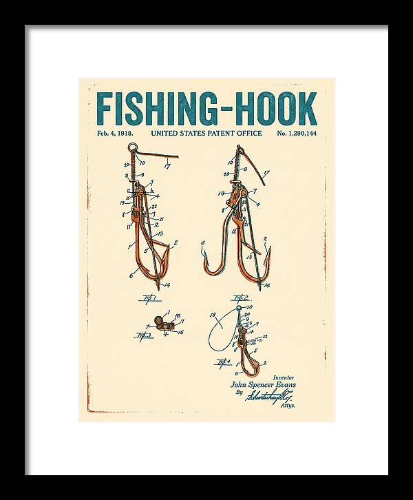 Fishing Hook Retro Patent Us1290144a