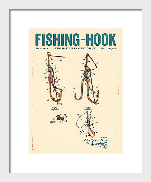 Fishing Hook Retro Patent Us1290144a