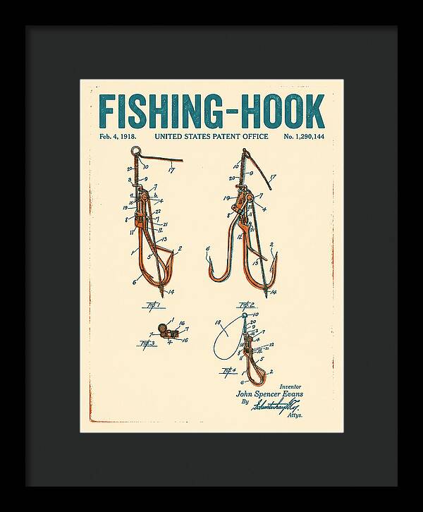 Fishing Hook Retro Patent Us1290144a