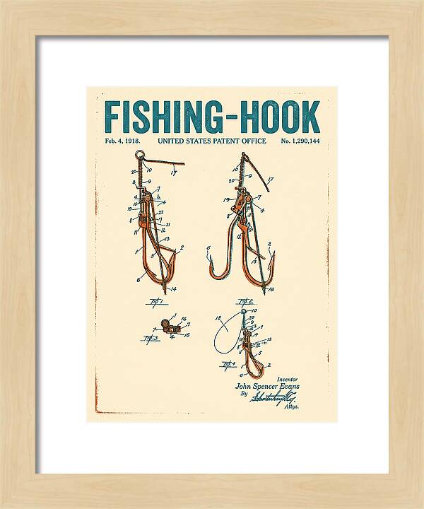 Fishing Hook Retro Patent Us1290144a
